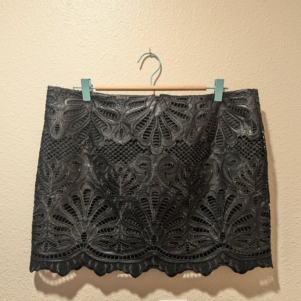H&M Black Eyelet Embroidery Mini Skirt. Size 14 - Picture 8 of 12